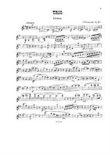 Klaviertrio in G-Dur, Op.40: Stimmen by Józef Wieniawski