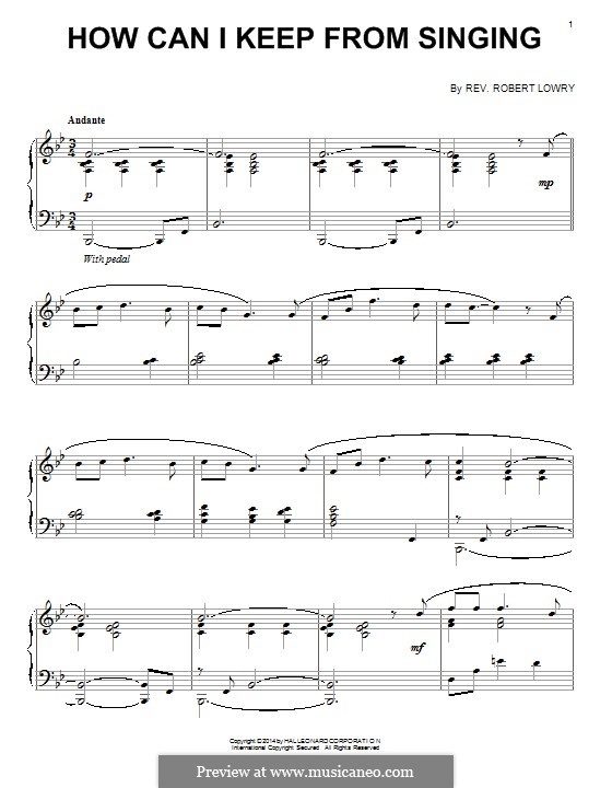 How Can I Keep From Singing?: Für Klavier by Robert Lowry