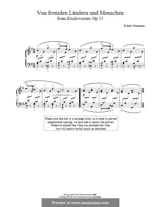 Nr.1 Von fremden Ländern und Menschen: Für Klavier by Robert Schumann