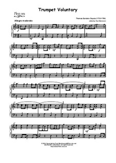 Trumpet Voluntary in C (manualiter): Trumpet Voluntary in C (manualiter) by Thomas Sanders Dupius