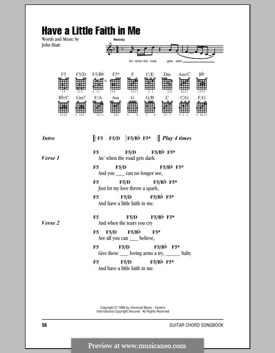 Have a Little Faith in Me: Texte und Akkorde by John Hiatt