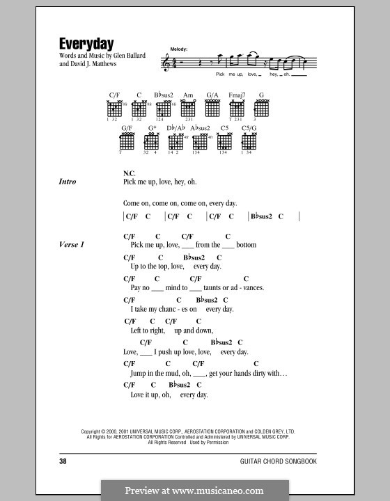 Everyday (Dave Matthews Band): Texte und Akkorde by David J. Matthews, Glen Ballard