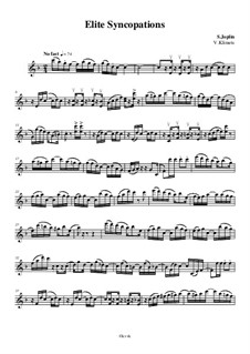 Elite Syncopations: For string quartet – violin I part by Scott Joplin