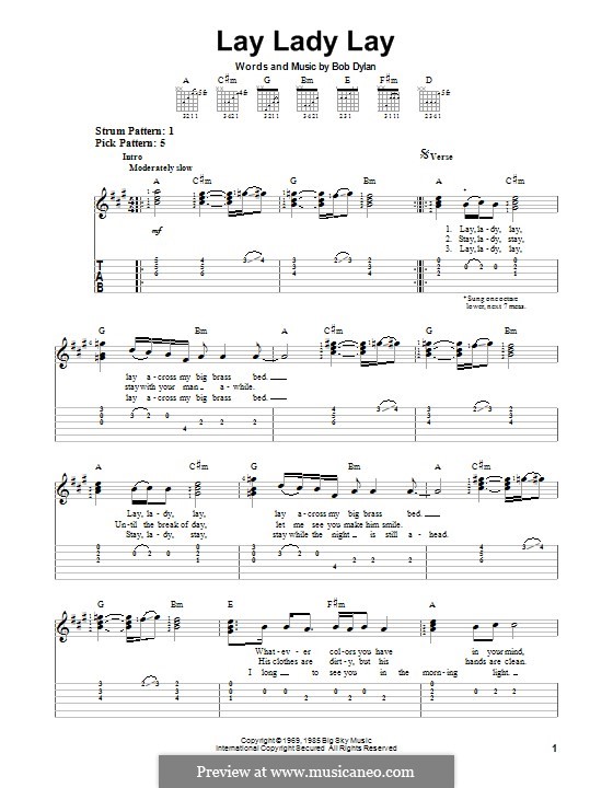 Lay Lady Lay: Für Gitarre mit Tab by Bob Dylan