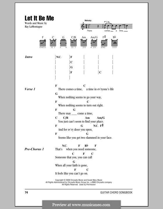 Let It Be Me: Texte und Akkorde by Ray LaMontagne