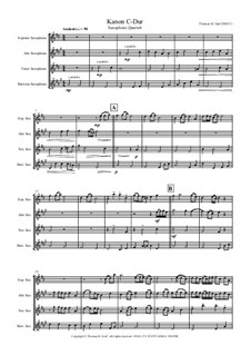 Kanon C-Dur: For saxophone quartet by Thomas Hans Graf