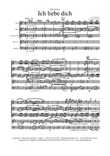 Ich liebe dich, WoO 123: Für bläserquintett by Ludwig van Beethoven