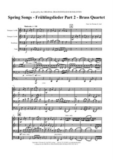 Frühlingslieder. Part 2: Für Blechblasquartett by folklore