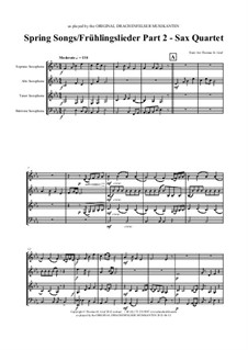 Frühlingslieder. Part 2: For saxophone quartet by folklore