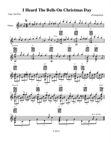 I Heard the Bells on Christmas Day: Für Gitarre by John Baptiste Calkin
