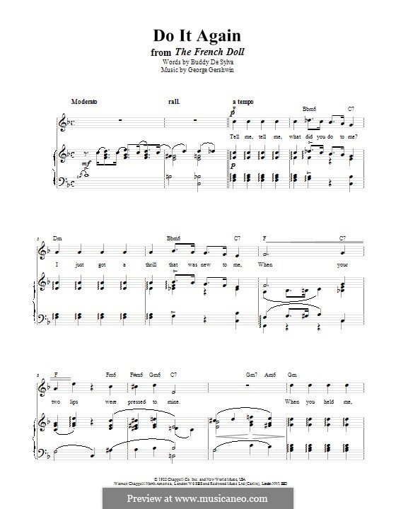 Do it Again: Für Stimme und Klavier (oder Gitarre) by George Gershwin