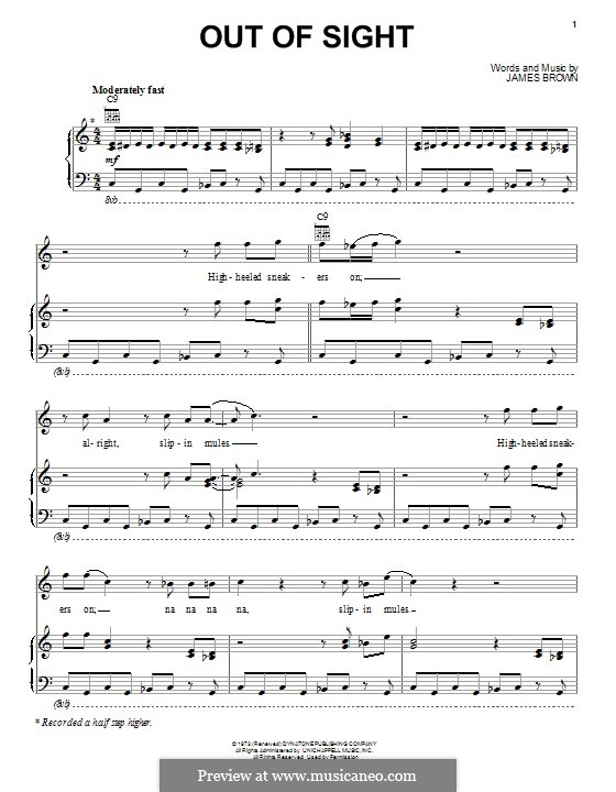 Out of Sight: Für Stimme und Klavier (oder Gitarre) by James Brown