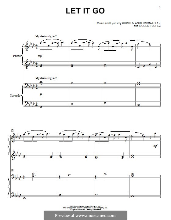 Piano version: For four hands (f moll) by Robert Lopez, Kristen Anderson-Lopez