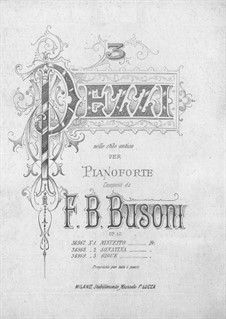 Tre Pezzi nello Stile Antico, BV 159 Op.10: No.2 Sonatina by Ferruccio Busoni