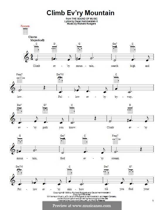 Climb Ev'ry Mountain (from The Sound Of Music): Für Ukulele by Richard Rodgers