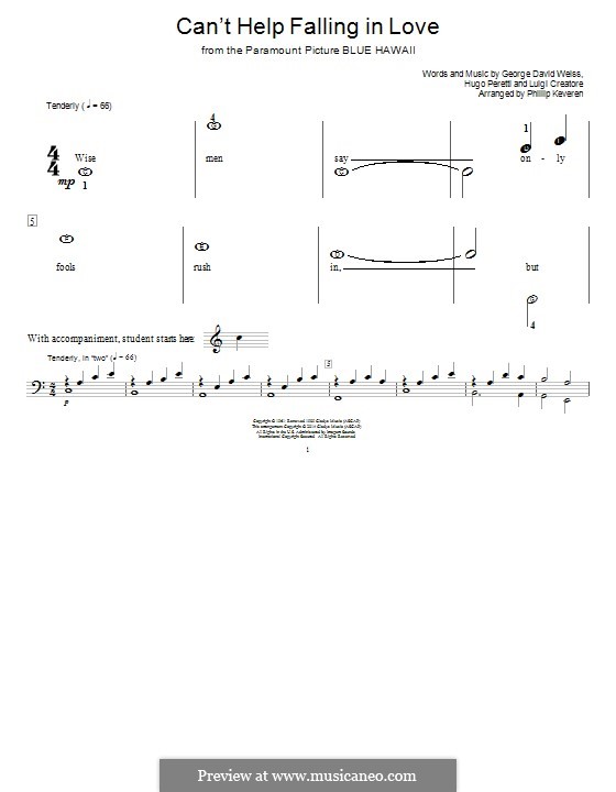 Piano version: Big notes by George David Weiss, Hugo Peretti, Luigi Creatore