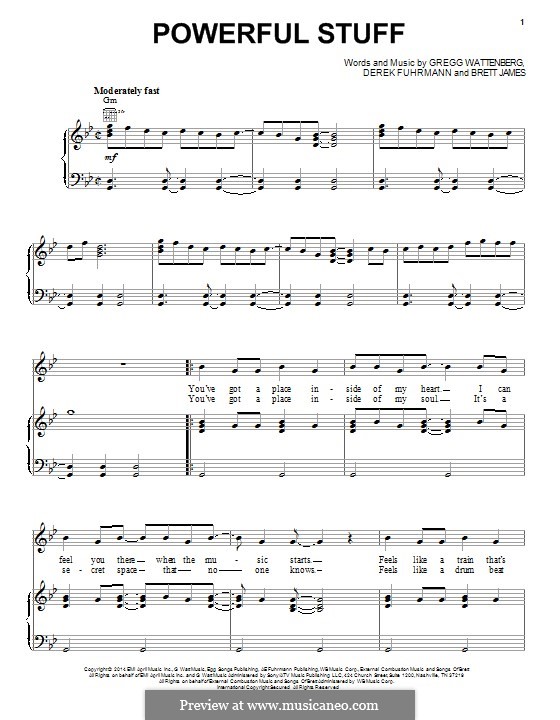 Powerful Stuff: Für Stimme und Klavier (oder Gitarre) by Brett James, Gregg Wattenberg, Derek Fuhrmann