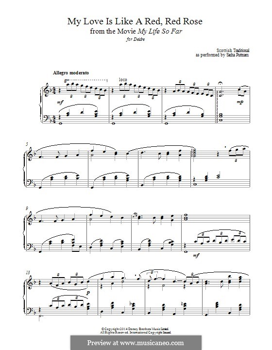 My Love is Like a Red, Red Rose: Für Klavier by folklore
