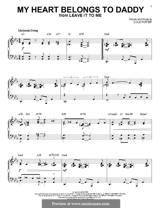 My Heart Belongs to Daddy: Für Klavier by Cole Porter