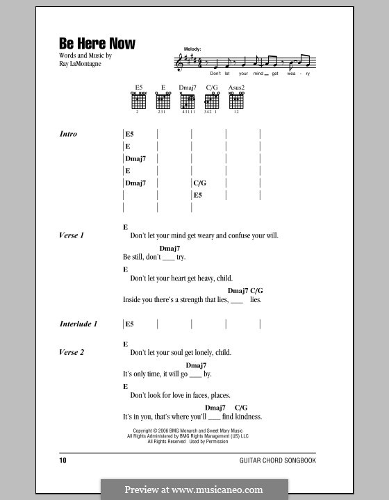 Be Here Now: Texte und Akkorde by Ray LaMontagne