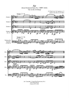 Arie: Version für Cello und Gitarren by Johann Sebastian Bach