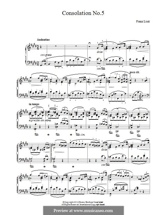 Consolations, S.172: Nr.5 in E-Dur by Franz Liszt