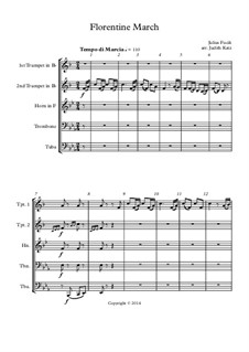 Florentiner Marsch, Op.214: For wind quintet – score by Julius Fučík