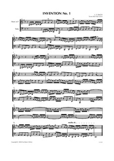 Nr.1 in C-dur, BWV 772: For french horn and tuba by Johann Sebastian Bach