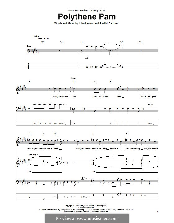 Polythene Pam (The Beatles): Für Bassgitarre mit Tabulatur by John Lennon, Paul McCartney