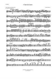 No.3 Clair de lune: For string quartet – violin I part by Claude Debussy
