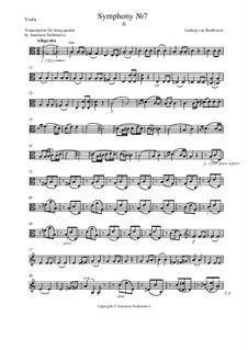 Teil II: Version for string quartet – viola part by Ludwig van Beethoven