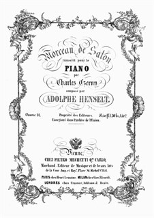 Morceau de salon, op.14: Für Klavier by Adolf von Henselt