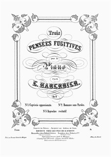 Trois Pensées Fugitives, Op.2: Trois Pensées Fugitives by Ernst Haberbier