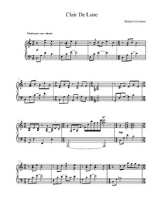 No.3 Clair de lune, for Piano: Für einen Interpreten by Claude Debussy