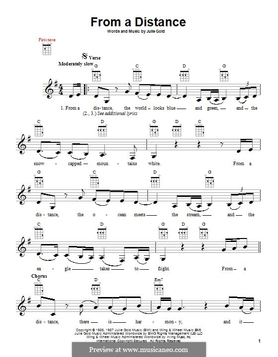 From a Distance: Für Ukulele by Julie Gold