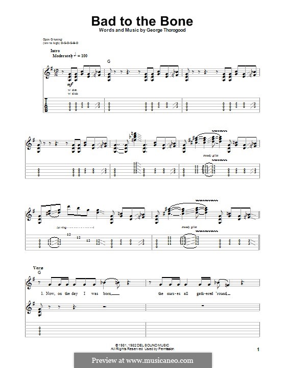 Bad to the Bone: Für Gitarre mit Tab by George Thorogood