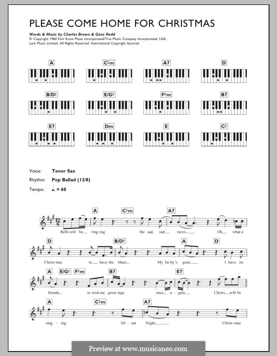 Please Come Home for Christmas (The Eagles): Für Keyboard by Charles Brown, Gene Redd