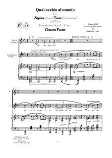 Tosca: Qual occhio al mondo, for soprano, tenor and piano, CSPG7 by Giacomo Puccini