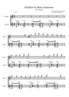 God, Rest Ye Merry Gentlemen: Für zwei Gitarren by Unknown (works before 1850)
