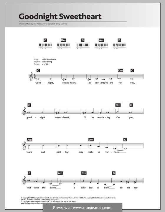 Good Night Sweetheart: Für Keyboard by Jimmy Campbell, Ray Noble, Reginald Connelly