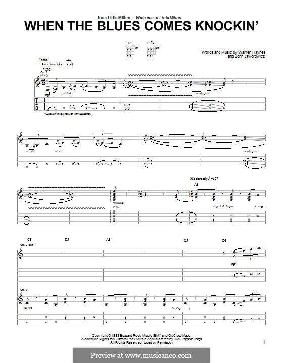 When the Blues Comes Knockin': Für Gitarre mit Tab by Warren Haynes, John Jaworowicz