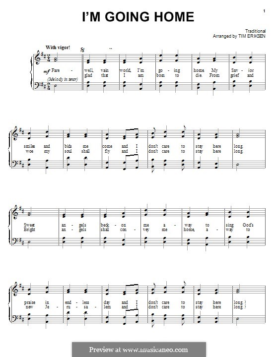 I'm Going Home: Für Stimme und Klavier (oder Gitarre) by folklore