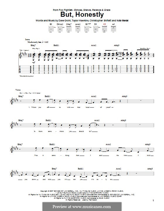 But, Honestly (Foo Fighters) von C. Shiflett, D. Grohl, N. Mendel, T