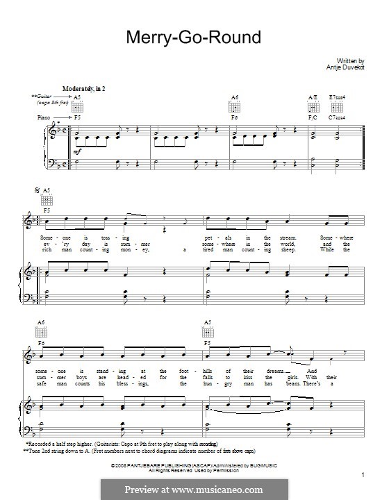 Merry-Go-Round: Für Stimme und Klavier (oder Gitarre) by Antje Duvekot