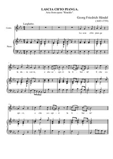 Lascia Ch'io Pianga (Vocal score): Für Stimme und Klavier by Georg Friedrich Händel