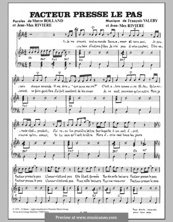 Facteur Presse le Pas von J. Riviere, F. Valery Noten auf MusicaNeo