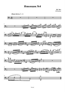 No.4 in d-moll, BWV 775: For string quartet – cello part, Op.50 No.6 by Johann Sebastian Bach