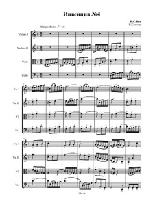 No.4 in d-moll, BWV 775: For string quartet – score, Op.50 No.6 by Johann Sebastian Bach