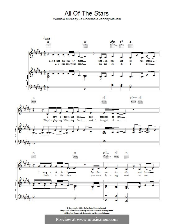 All of the Stars: Für Stimme und Klavier (oder Gitarre) by Ed Sheeran, John McDaid