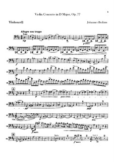 Konzert für Violine und Orchester in D-Dur, Op.77: Cellostimme by Johannes Brahms